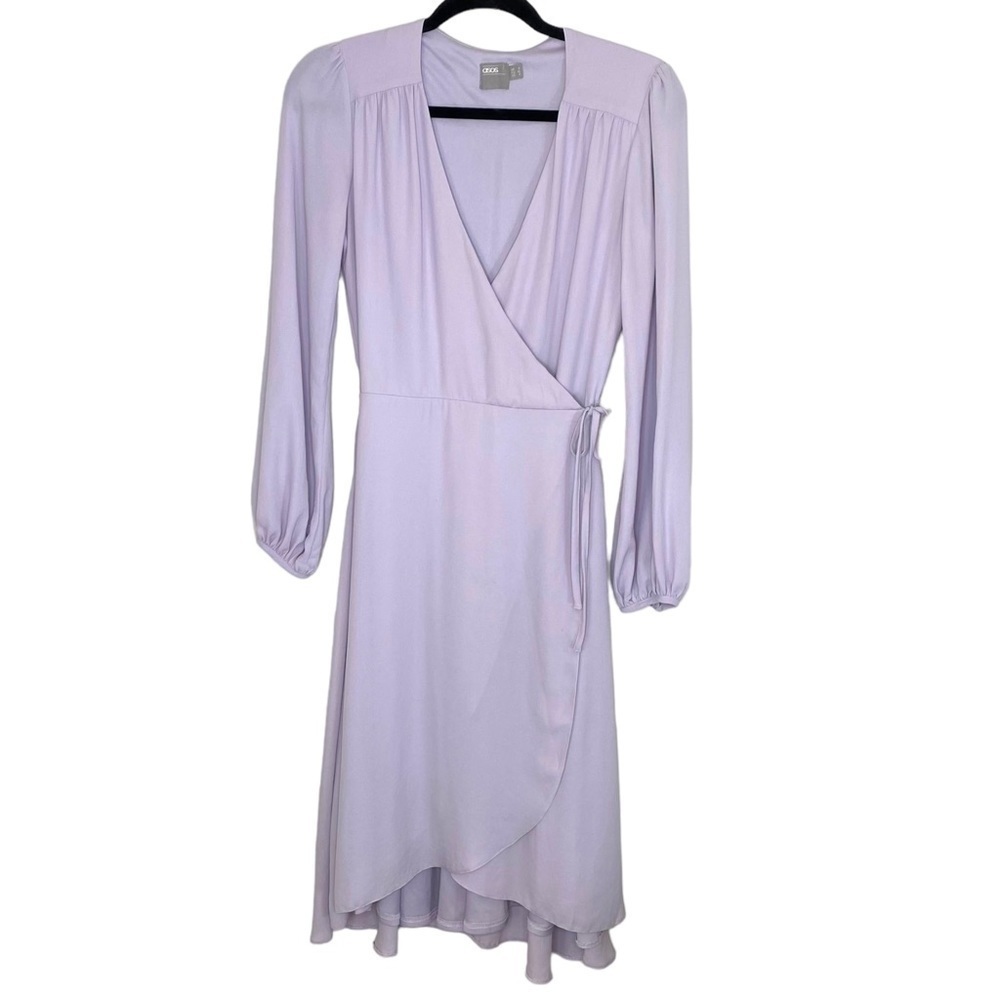 Asos Long Sleeve Wrap Style Midi Dress